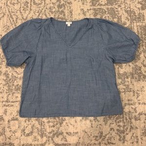 J. Crew Chambury v-neck puff sleeve top